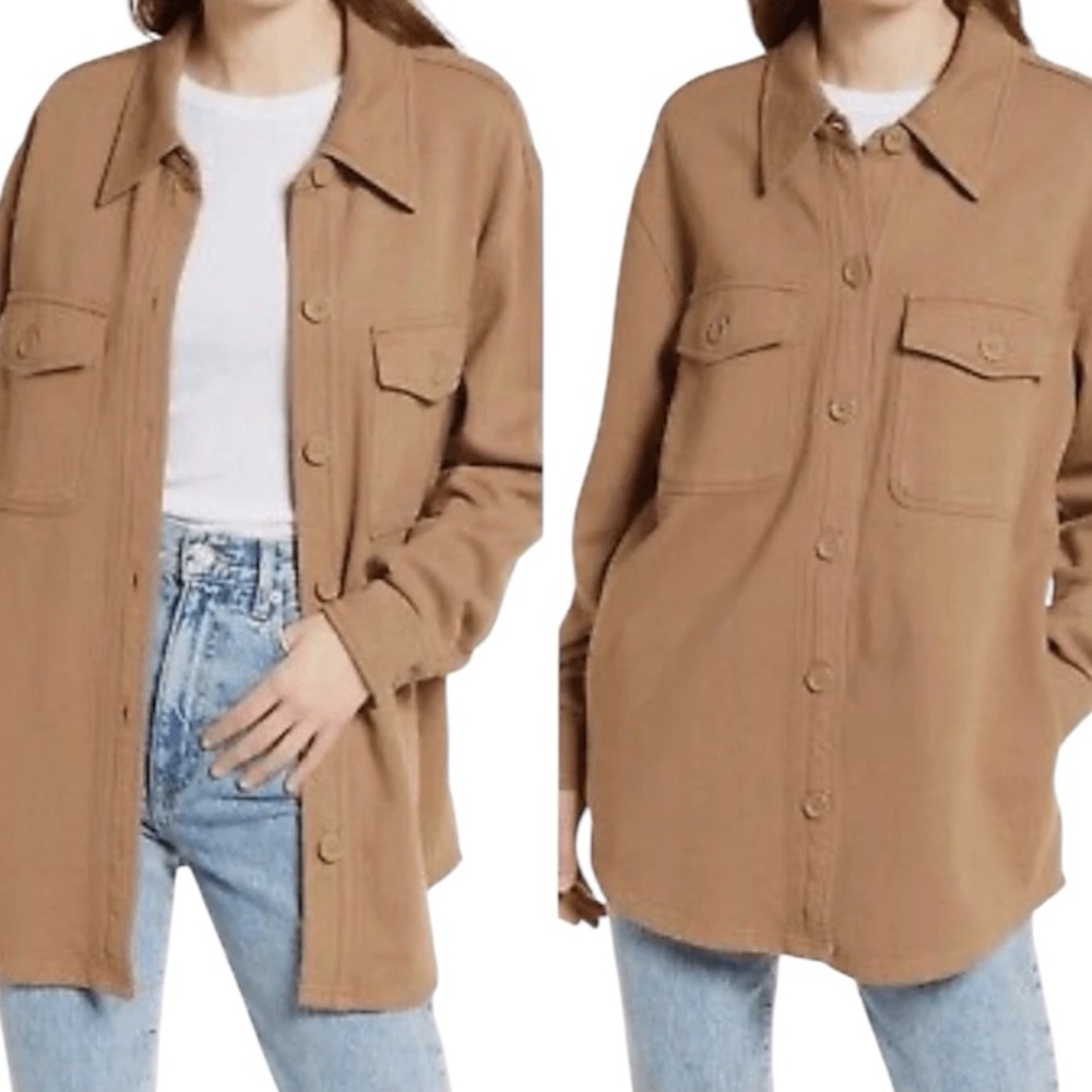 Joie Camel Button Down Thick Shirt Jacket Shacket